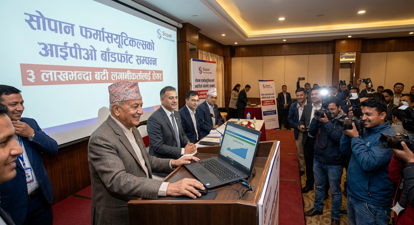 सोपान फर्मास्यूटिकल्सको आईपीओ बाँडफाँट सम्पन्न, ३ लाखभन्दा बढी लगानीकर्तालाई शेयर