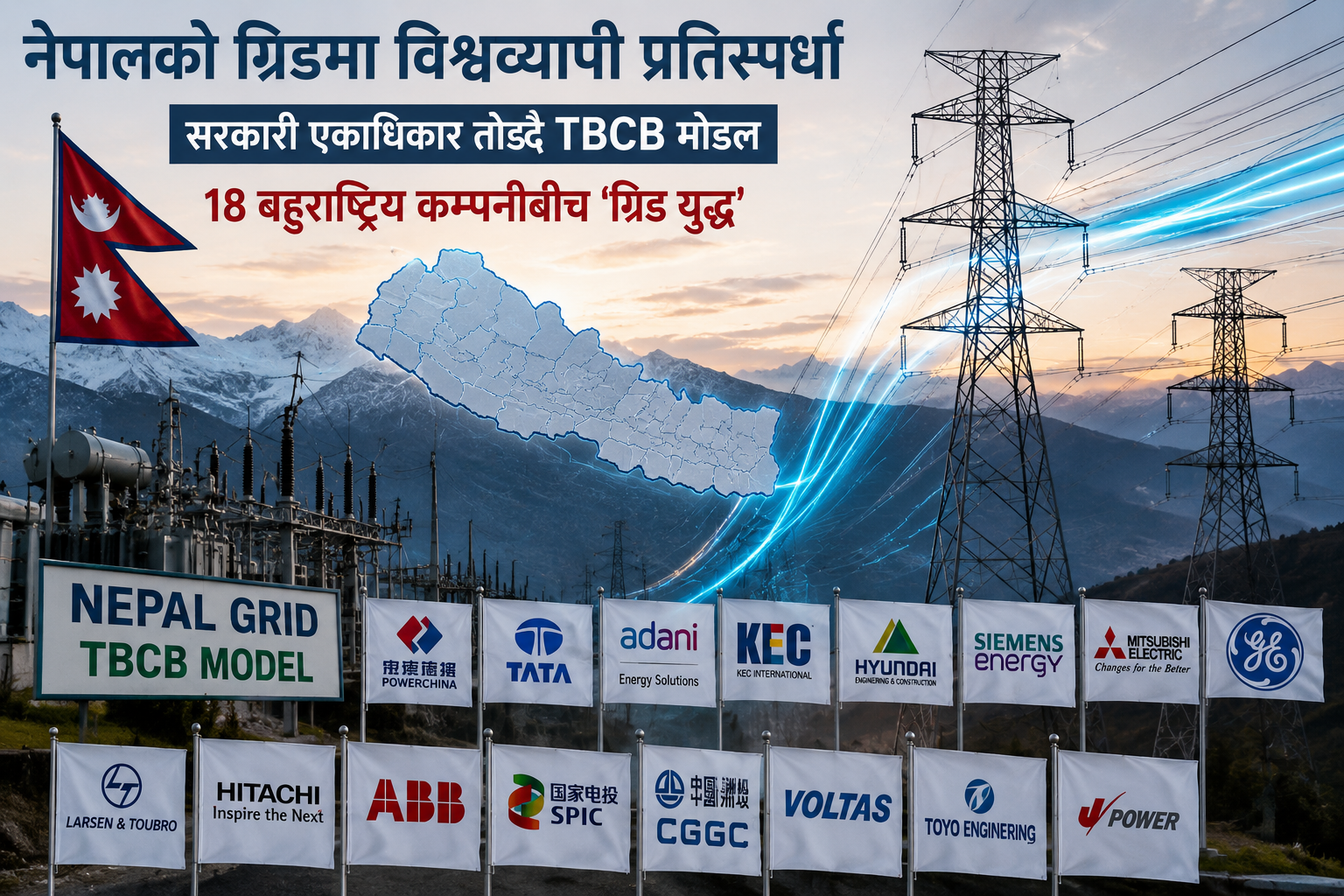 प्रसारण लाइन निर्माणमा निजी क्षेत्र प्रवेश गर्दै, टीबीसीबी मोडलमा चार आयोजनाका लागि १८ कम्पनीको प्रतिस्पर्धा