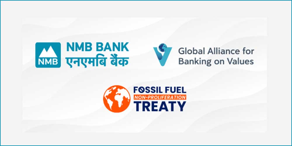 जीवाश्म इन्धन प्रयोगको अन्त्य गर्ने अभियानमा जोडियो एनएमबी बैंक