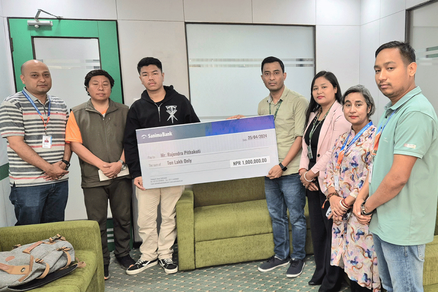 सानिमा बैंकद्वारा १० लाखको दुर्घटना बीमा रकम हस्तान्तरण