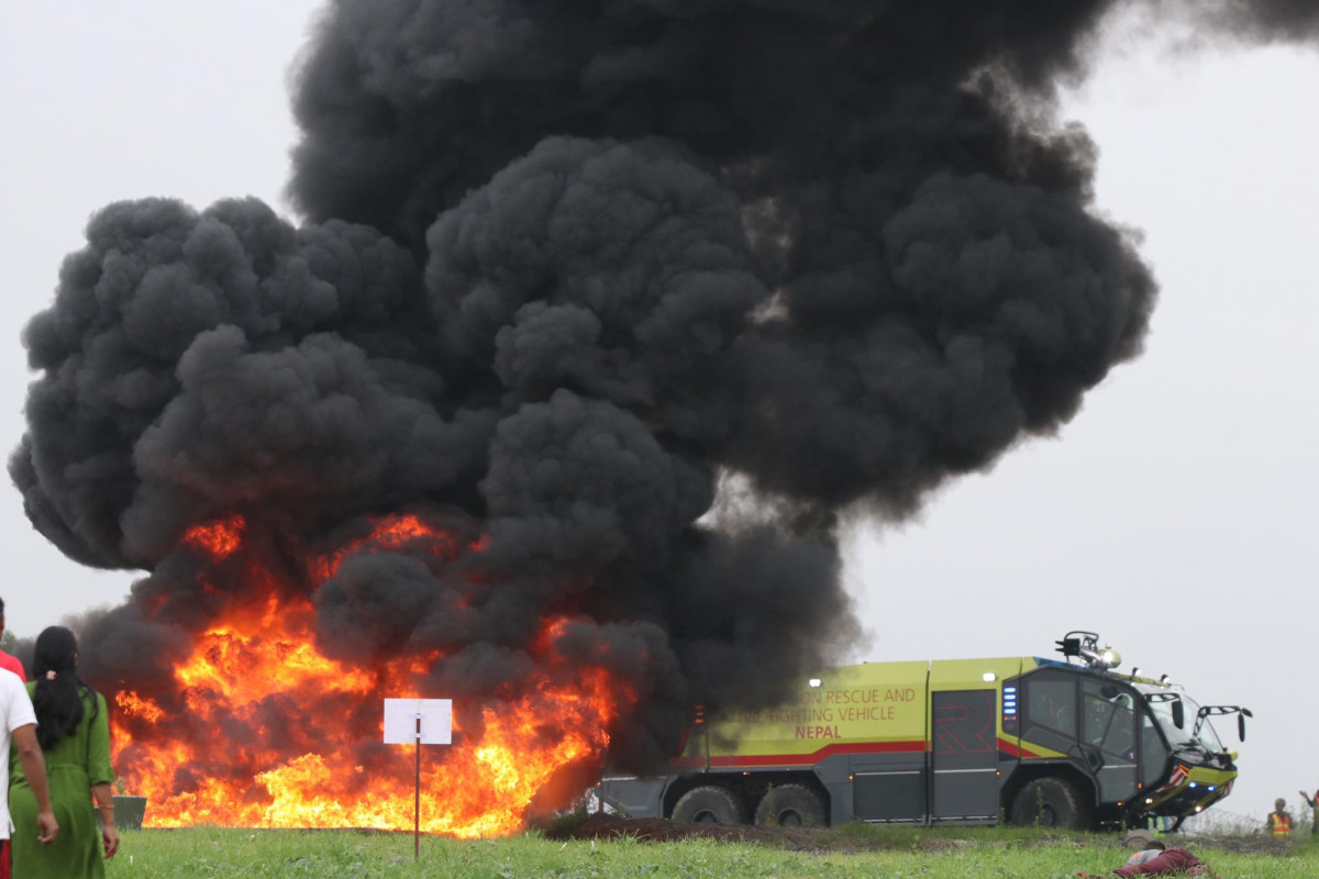 त्रिभुवन अन्तर्राष्ट्रिय विमानस्थलमा संकटकालीन उद्धार अभ्यास गरिँदै, आधा घण्टा बन्द रहने