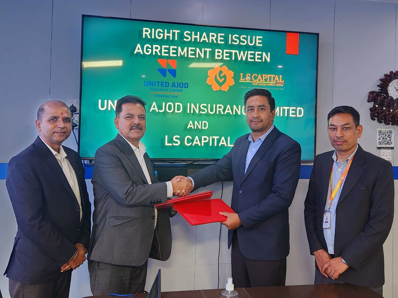 यूनाइटेड अजोडले हकप्रद शेयर निष्काशनका लागि लक्ष्मी सनराइज क्यापिटल सँग गर्यो सम्झौता
