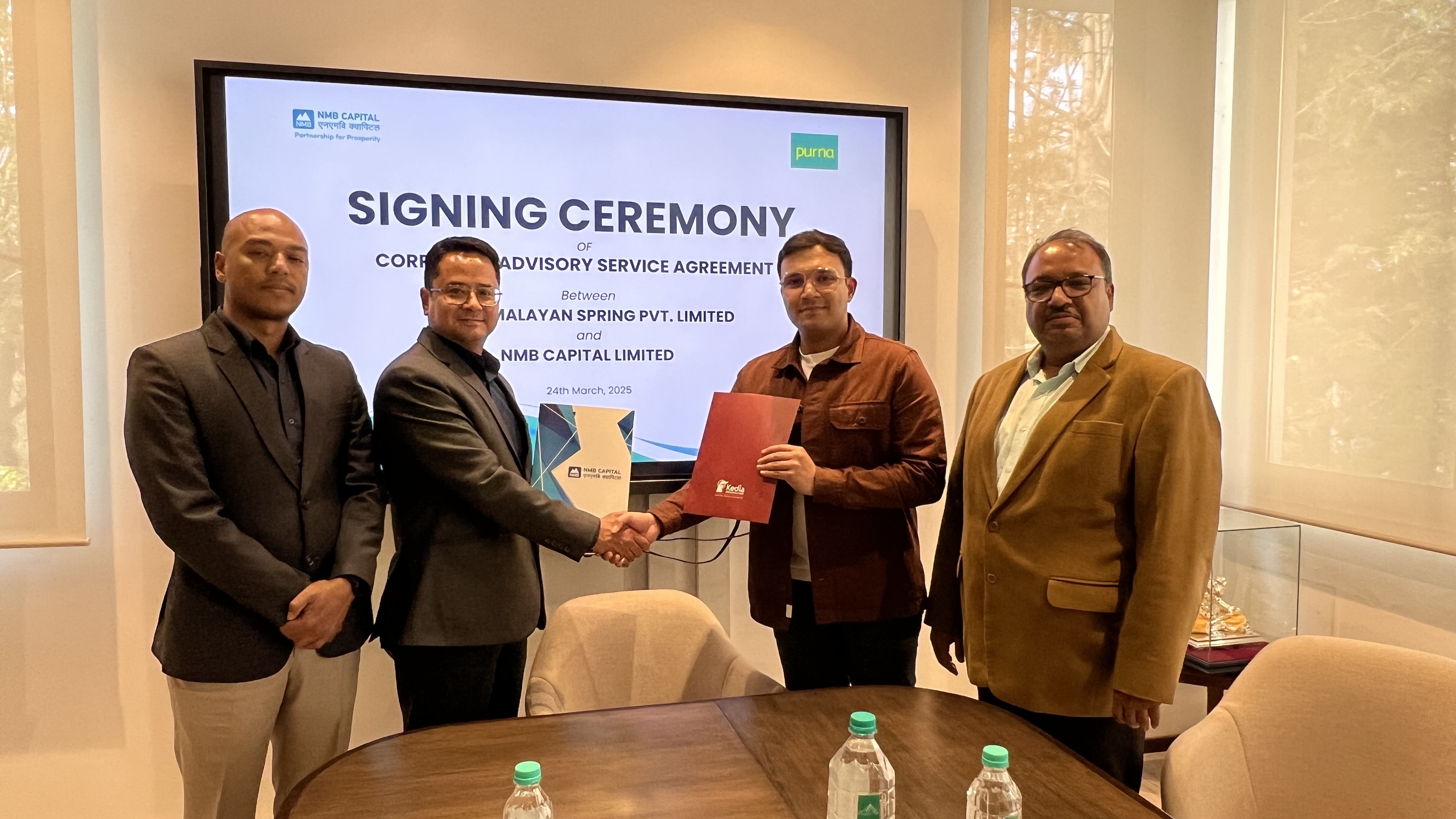 वृजहिमालयन स्प्रिङ तथा एनएमबी क्यापिटलबीच संस्थागत परामर्श कार्यमा सहकार्य गर्ने सम्झौता