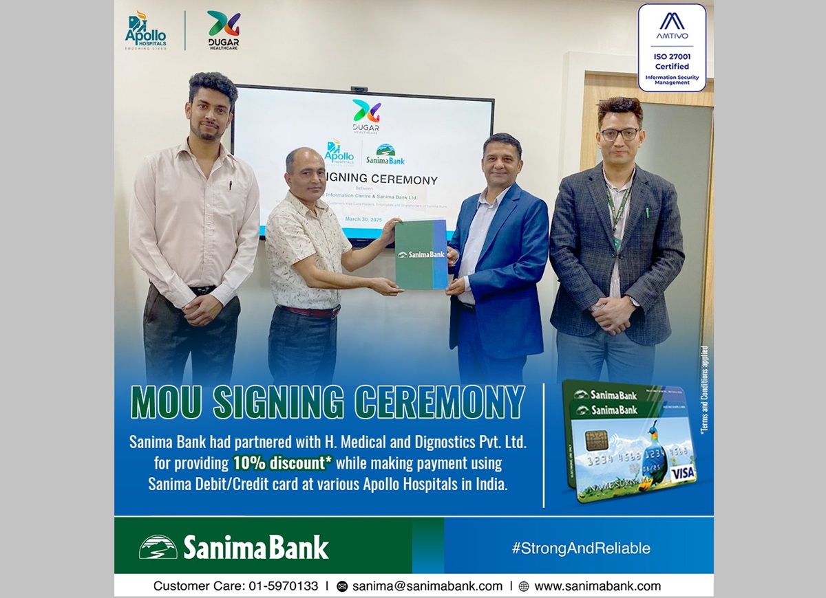 सानिमा बैंकका कार्ड प्रयोगकर्ताहरूलाई भारतको एपोलो अस्पतालमा विशेष छुट