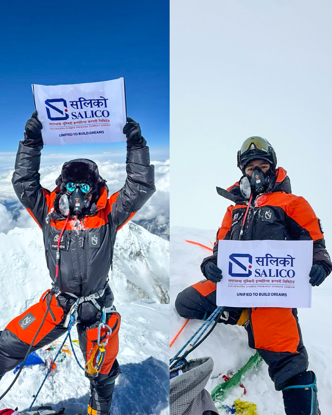 कबिता नेपालीले २४ घण्टामै सगरमाथा र ल्होत्से आरोहणको किर्तीमान बनाउदै सगरमाथा लुम्बिनीको लोगो फहराइन्