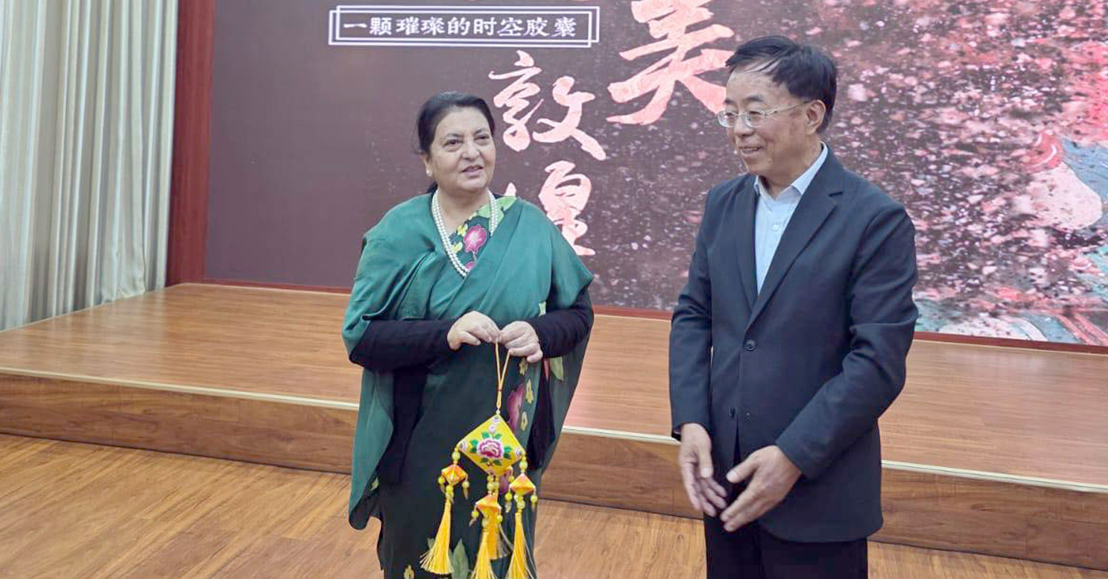 पूर्वराष्ट्रपति भण्डारी र चिनियाँ उपराष्ट्रपतिबीच गान्सुमा भेटवार्ता