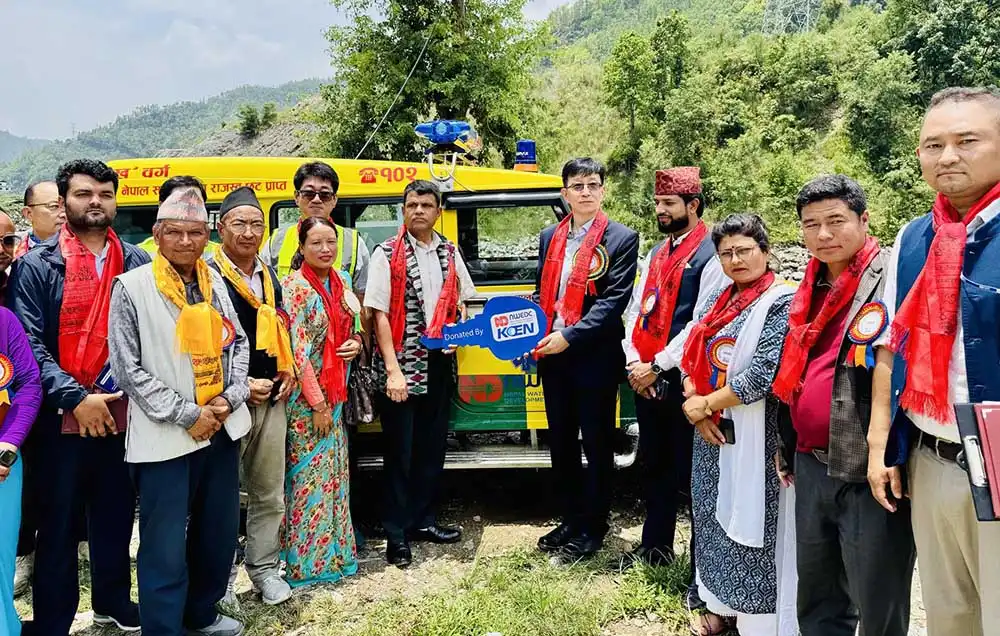 माथिल्लो त्रिशूली–१ जलविद्युत् आयोजनाबाट उत्तरगया गाउँपालिकालाई एम्बुलेन्स सहयोग