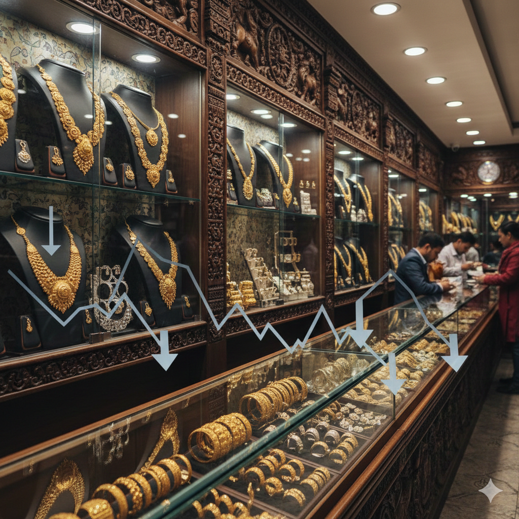 सुन र चाँदीको भाउमा तीव्र गिरावट, सुन तोलामा ९,५०० रुपैयाँ घट्यो